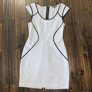 Grey & black detail dress